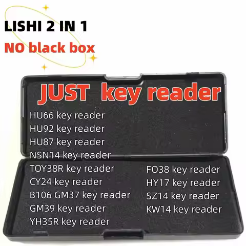No box Lishi 2 in 1 key reader Tool HU66 HU92 HU87 NSN14 TOY38R CY24 B106 GM37 GM39 YH35R FO38 HY17 