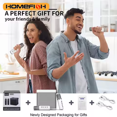 YS203 Portable Bluetooth Speaker, dual-microphone wireless Karaoke all-in-one machine, outdoor famil