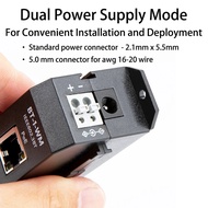 2.5 Gigabit PoE Injector 802.3af/At Rail Single Port PoE Injector Negotiation Up to 90W Output PoE++