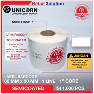 Semicoat Barcode Label Sticker 60x30 mm 60 x 30 mm/ 60x30mm/ 6x3 CM/