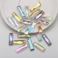 7X25 Rectangular Strip Single Hole Pendant Glass Crystal Bead Curtain Pendant Pendant DIY Hot Sale R