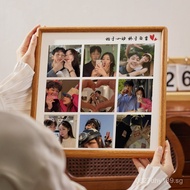 Table Decoration diy 9x9 Grid Printed Couple Puzzle Gift△Valentine's Day Photo Frame Birthday Commem