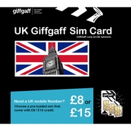 UK Giffgaff Sim Card Preloaded with credit (15 Pound)