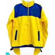 Jacket with latex hood and 2-layer parachute fabric for outdoor yellow driving