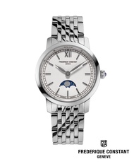 Frederique Constant นาฬิกาข้อมือผู้หญิง Quartz FC-206SW1S6B Classics Moonphase Slimline Ladies Watch