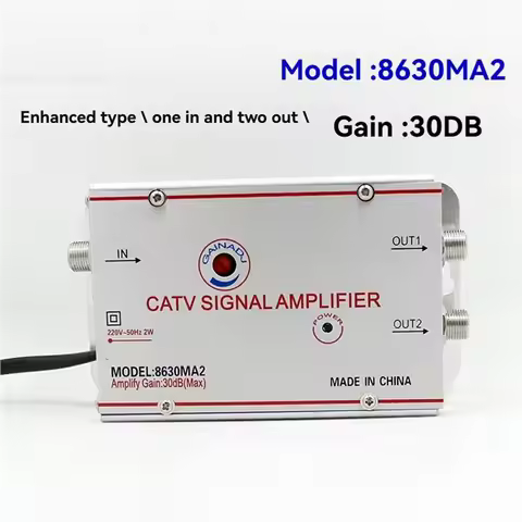 T81C! 3X 8630MA2 30Db Cable TV Splitter Amplifier Digital TV Antenna Signal Booster for Home TV Equi