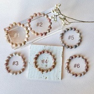 粉紫系莫蘭迪油畫丨阿拉善戈壁瑪瑙丨天然礦石水晶手鍊手串手環