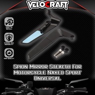 Original VELOCRAFT Mirror Stealth Winglet Universal Handlebar Rearview Full CNC Black Anti-Glare for