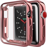 D &amp; K Exclusives for Apple Watch Case 40mm Series 6 Series 5 with Screen Protector, 2 Pack Soft TPU All-Around Protective Case for iWatch Series 5 40mm, Reflective Pink