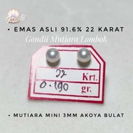 Akoya Mini Stud Earrings 3mm and 5/6mm - Akoya 3mm Stud Earrings - Akoya 3mm Genuine Pearl Stud Earr