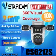 Vstarcam CS621ZS ( 3 เลนส์ + 1เลนส์กลางซูมได้ ) ความละเอียด 2 MP(1296P) กล้องวงจรปิดไร้สาย Outdoor ม
