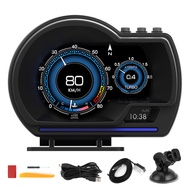 Head Up Display OBD2 + GPS Smart Gauge รถ HUD Speedometer Turbo RPM Alarm สําหรับรถบรรทุก