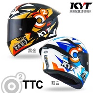 KYT TTC Teeth Black Gold Blue White Helmet Full Cover Marvel tt-course Glasses Groove Headphone Jack Buckle/23 Fan Combination