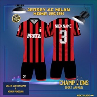 Fantasy 4C M1L4N H0M3 R3TR0 1993-1994 Football Jersey – Full Printing Dryfit Milano
