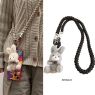 Mobile phone case with diagonal rope, gray bow, ra phone case diagonal rope gray bow Rabbit Doll Fem