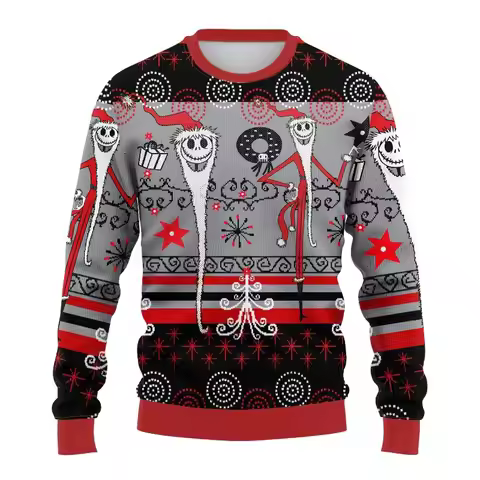 The Nightmare Before Christmas Christmas Ugly Pattern Sweatshirt Jack Multi-Style Character Adult Ki