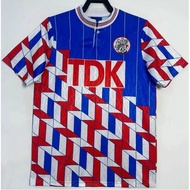 #AJA 89-90 Away Retro Soccer Jersey Football #BERGKAMP