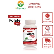[ Genuine ] NUTRIDOM FOLATE 400 Supplement Pills, Supports Red Blood Cell Creation, Reduces the Risk