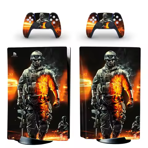 Battlefield PS5 Disc Digital Skin Sticker Decal Cover for Console Controller PS5 Standard Disk Skin 