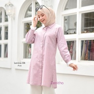 Zenitha - Lavina 06 Women's Full Button Blouse Work Clothes Premium Baby Linen Rami Cotton Material