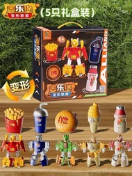 兒童食物變形玩具|男孩漢堡數字汽車機器人|兒童益智小孩子生日禮物（平行進口）