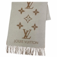 全新☆LOUIS VUITTONM78123 雷克雅未克圍巾，100% 羊絨，Monogram 圖案，帶流蘇，米色，意大利製造，正品，女士，帶盒子。