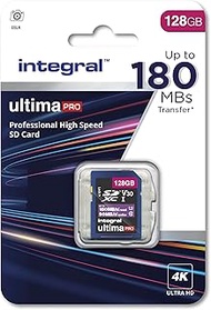Integral 128GB SD Card 4K Video Read Speed 180MB/s and Write Speed 90MB/s SDXC V30 U3 180-V30 Our Fa