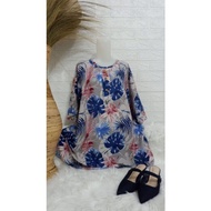 Ailee-jumbo mother's shirt, latest tunic top, summer flower motif, gray