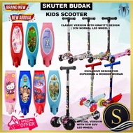 Skuter Budak Kids Scooter Scooter for Kids Foldable and Adjustable Kids Scooter with LED Light Skute