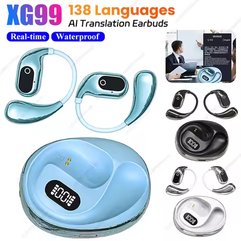 XG99 Real-Time Translator Earbuds 138 Languages Bluetooth Smart Voice Translator Quick Charging Wate