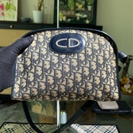 Dior 帆布海軍藍肩背包 貝殼包