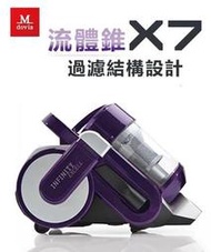 Mdovia Excell Infinity X7 流體錐過濾結構設計 吸力永不衰退 臥式吸塵器(筒狀 有線吸塵器)
