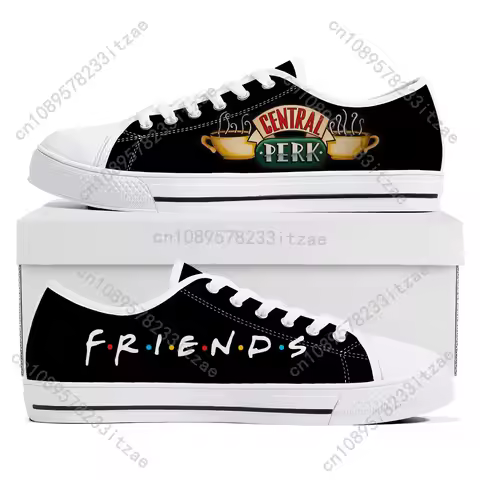 Friends TV Show Central Perk Coffee Low Top Sneakers Mens Womens Teenager High Quality Canvas Sneake