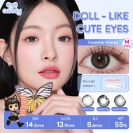 【0.00~-6.00】 Eyecandy Contact Lens Eye Power 14.2mm Sweetie Honey Natural Brown Soft lens Dolly Eyes