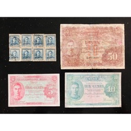 Malaya young king 5,10,50 cents & 24”cents stamps.