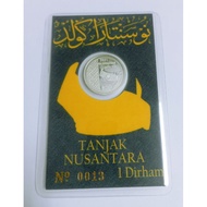 1 dirham, tanjak nusantara Perak silver 999 card certificate