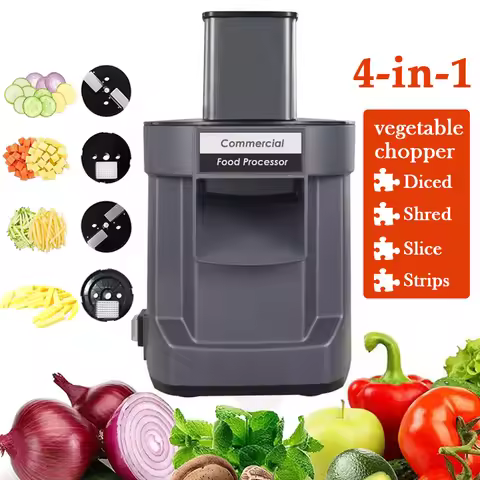 Electric Food Processor 4 in1 Multifunctional Cutting Machine Carrot Potato Slice Shred Diced Vegeta