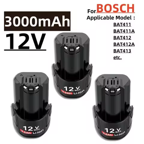 Li-ion Rechargeable Battery for Bosch, Battery Charger, 12V, 10.8V, 4000Ah, BAT411, BAT411A, BAT412,