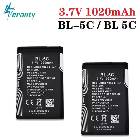1-10Pcs BL-5C BL5C BL 5C Replacement Li-ion Lithium Battery 3.7V 1020mAh Batteries for Nokia 1112 12