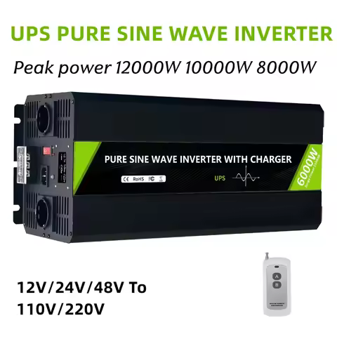 12KW 10KW 8KW UPS Charger Pure Sine Wave Inverter DC12V 24V48V To AC 220V 110V Power Converter Car S