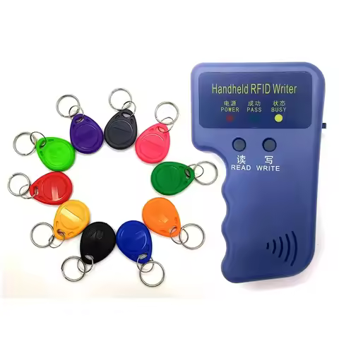 Handheld 125KHz EM4100 TK4100 RFID Copier Writer Duplicator Programmer Reader + 5pcs EM4305 T5577 Re