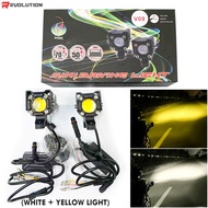 MSM V9 Mini Driving Light Motorcycle LED Spotlight IP67 Waterproof Yellow White Dual Color