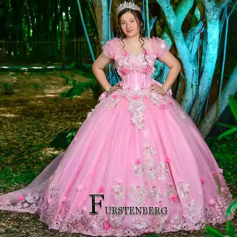 FURSTENBERG Elegant Quinceanera Dress for Women Flower Dress Appliques gala Dress Robe Sweetheart Ve