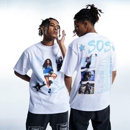 S-5XL Ready Stock New American Singer SZA Album SOS Short-Sleeved T-Shirt 100% Cotton T-shirt Men's 