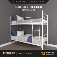 KitchenZ Sabah 3V Double Decker Bed Frame Katil Dua Tingkat / Metal Bed Frame / White / Black - 3VEY