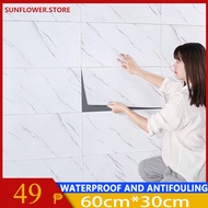 1 Pcs 60X30cmx1.8mm thick Marble Design  Vinyl Floor Stickers Adhesive PVC Tiles Flooring for home decor living room