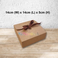 14x14x5 Brown Gift box with Ribbon | Brown Craft Box | Recycle brown box| Empty box| Kotak Coklat | 