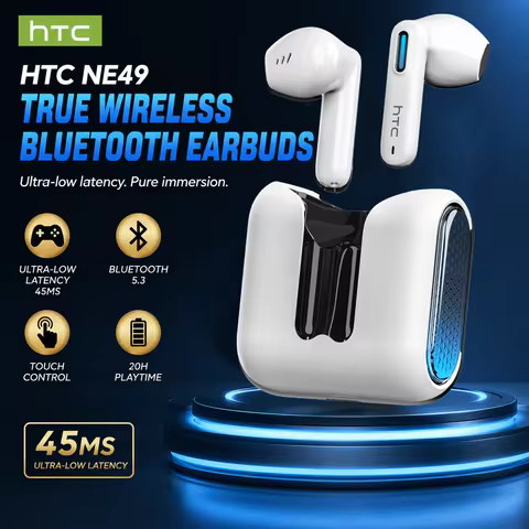 HTC NE49 TWS Wireless Earbuds Bluetooth AI Translator ENC Noise Cancelling 40H Battery Touch Control