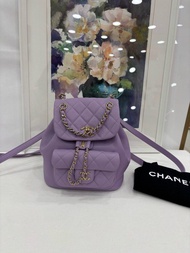 👜 CHANEL 24P Duma Backpack Small Size, Light Purple calfskin leather, New model of year 2024, Micro-