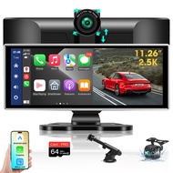 2024 Upgrade 11.26'' Apple Carplay, Carplay Screen for Car Apple Carplay Radio w 2.5K Dash Cam 1080P